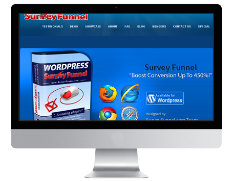 SurveyFunnel is a premium WordPress plugin for funneling the web traffic through interesting surveys.