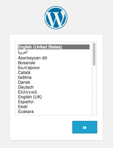 Select WordPress Installation Language