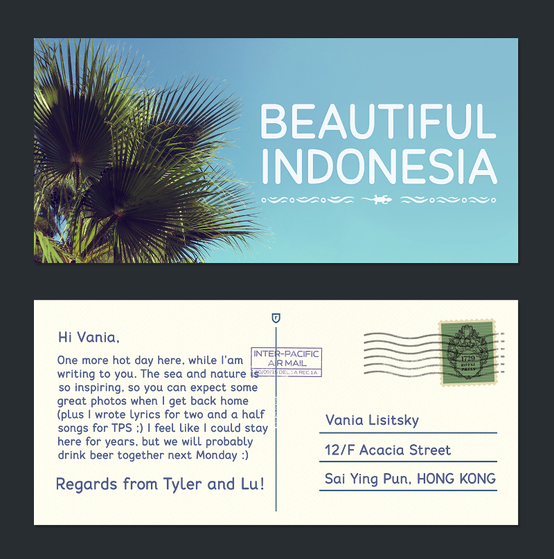 Postcard font