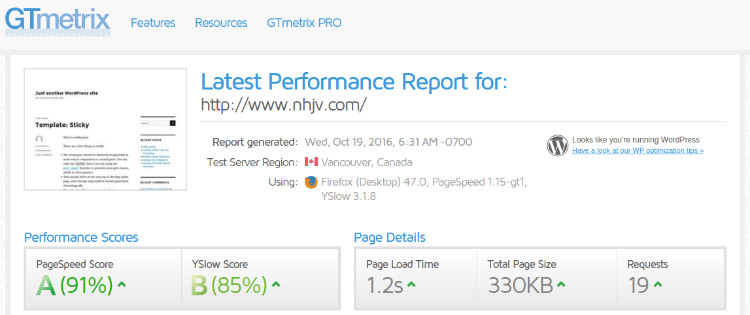 performance-of-site-dreampress-gtmetrix