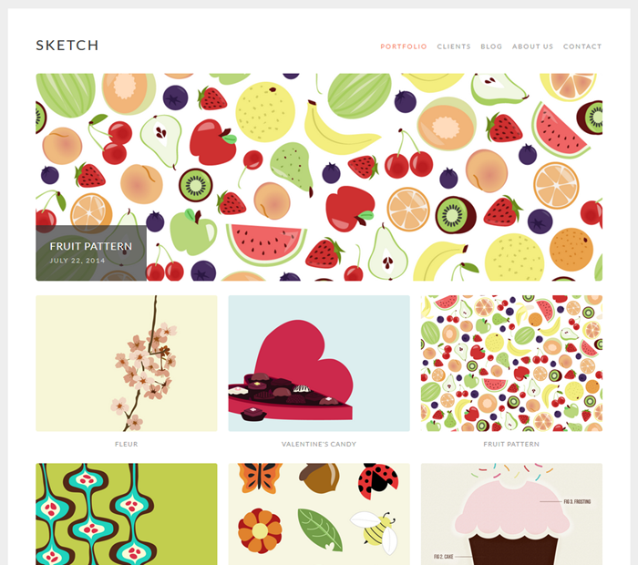 sketch wordpress theme for artists