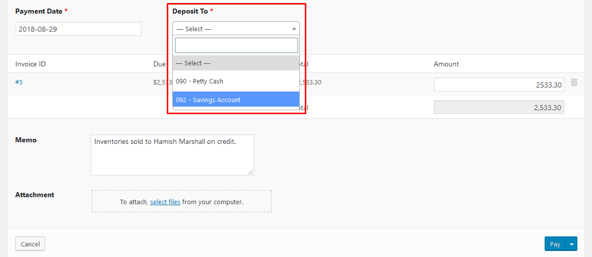 wordpress accounting system