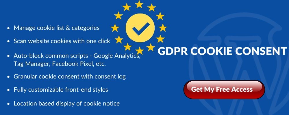 GDPR Cookie Consent - WordPress cookie consent plugin