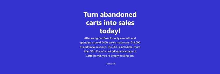 CartBoss Testimonial - ROI