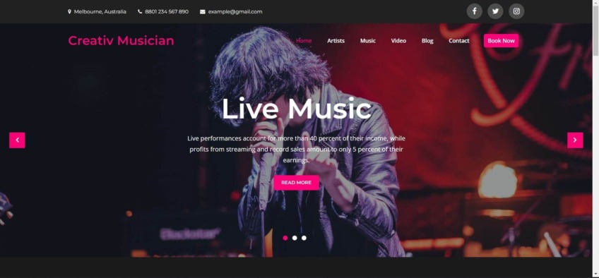 Creativ- wordpress theme for music