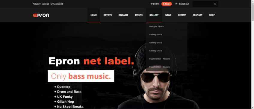 Epron music producer wordpresss theme