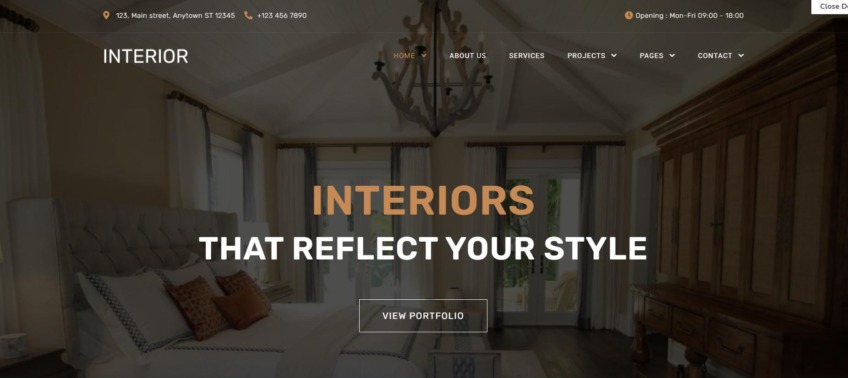 Interior design website template