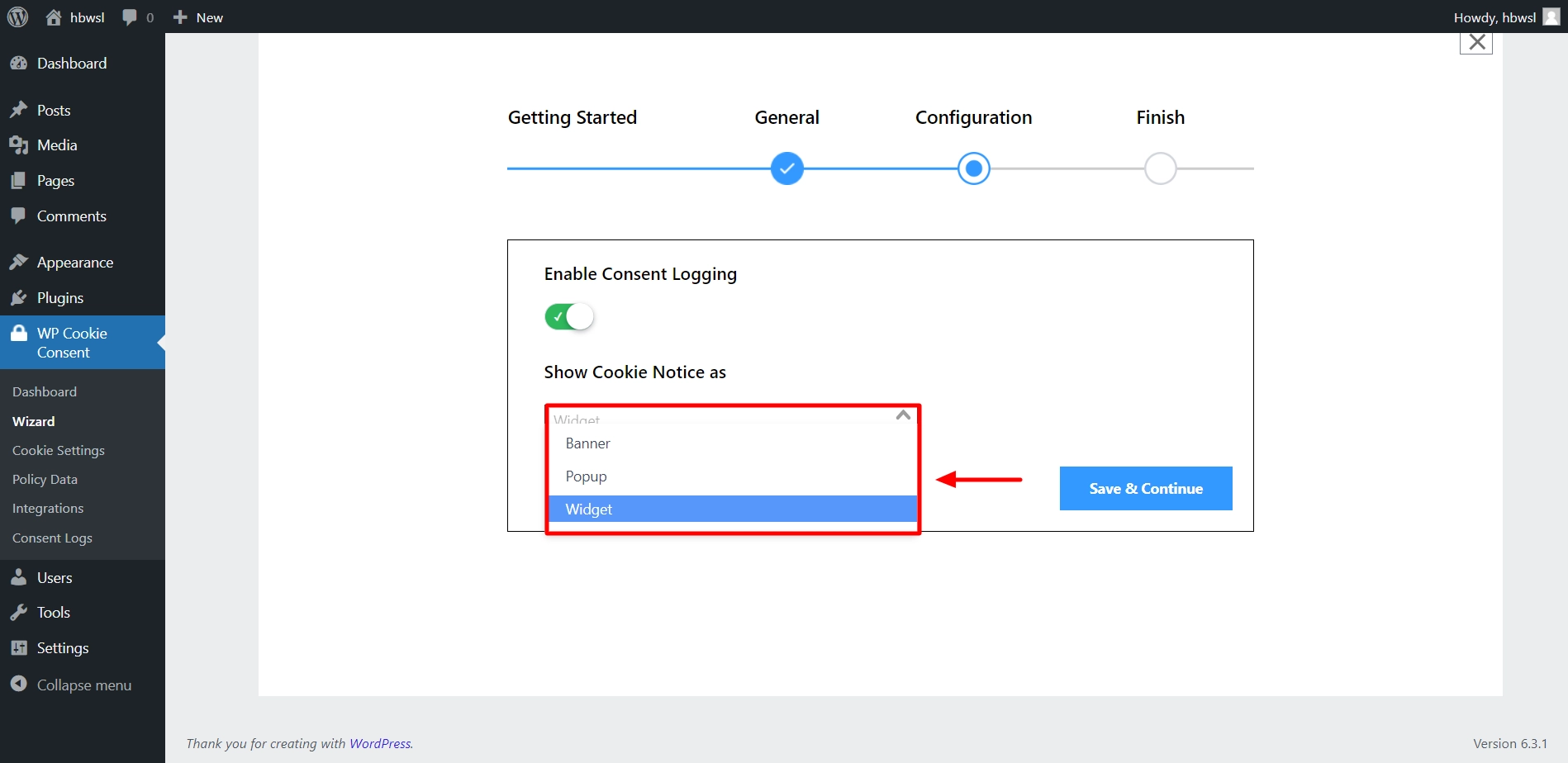 Configuration settings