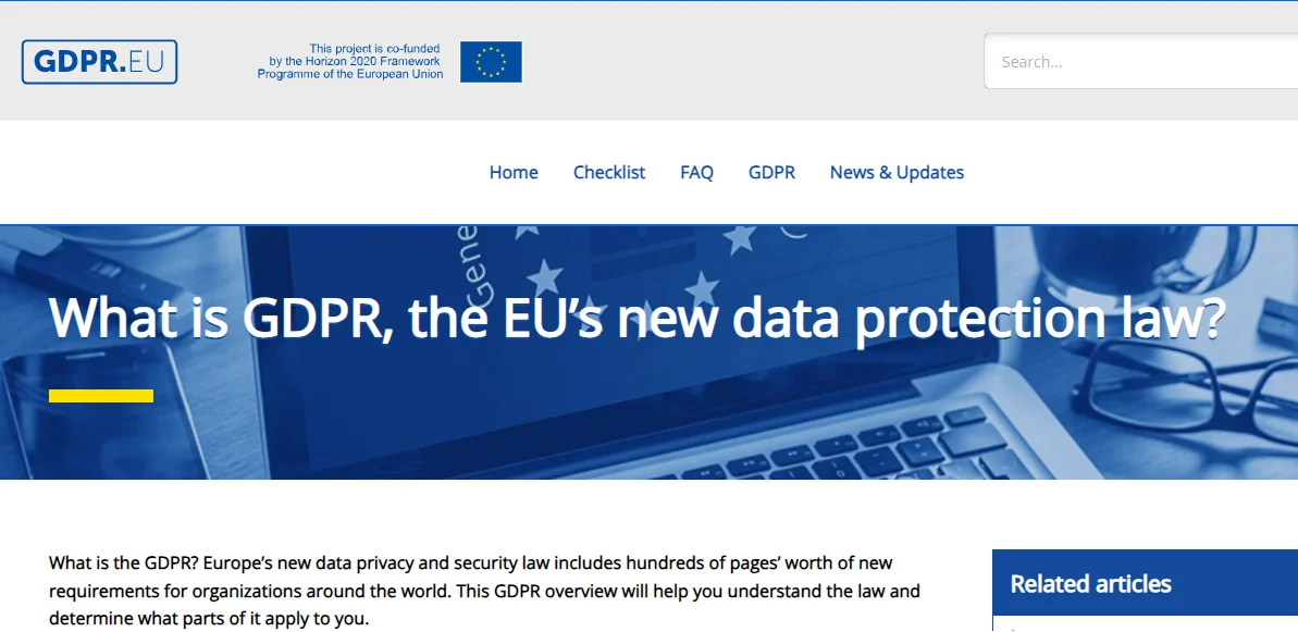 GDPR - Privacy law in Europe