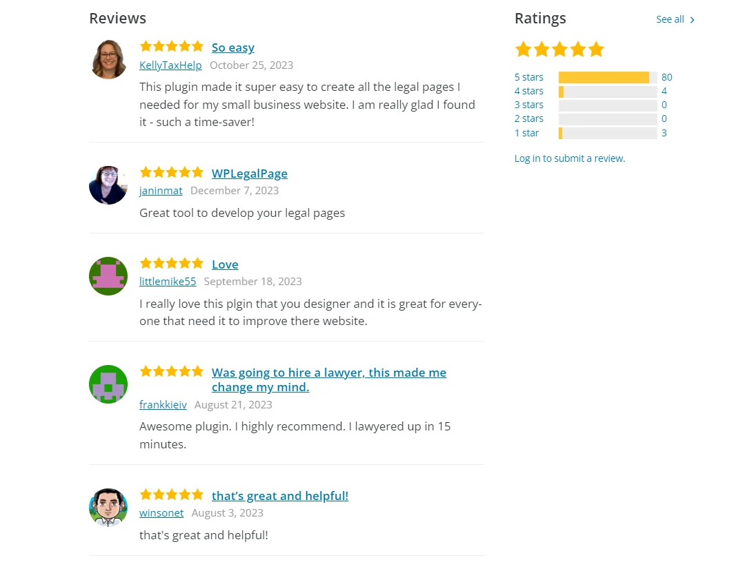 WP Legal Pages Customer Support and Review