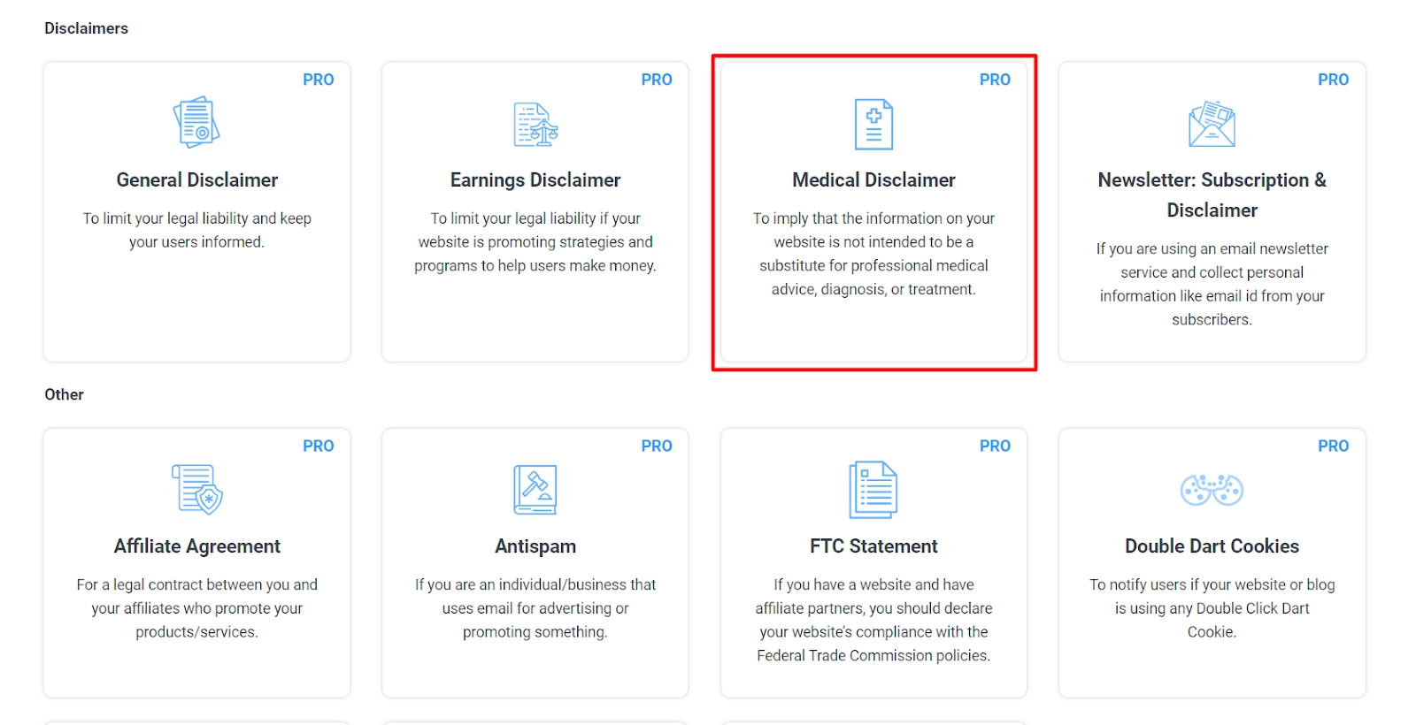 Select Medical Disclaimer