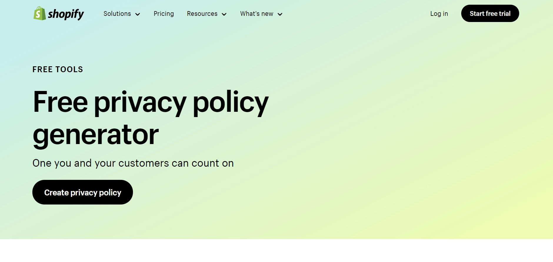 Shopify privacy policy generator