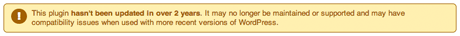 WordPress Plugin Warning