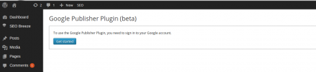 Google Publisher Plugin Screen Shot for WordPress