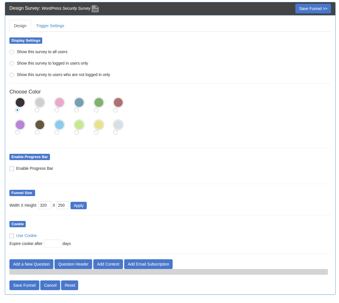 SurveyFunnel Premium Wordpress Plugin design_funnel