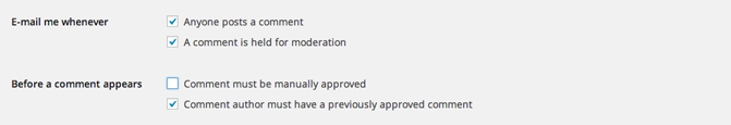 WordPress Discussion Settings