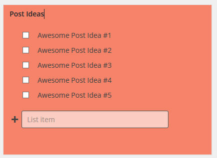 List Ideas