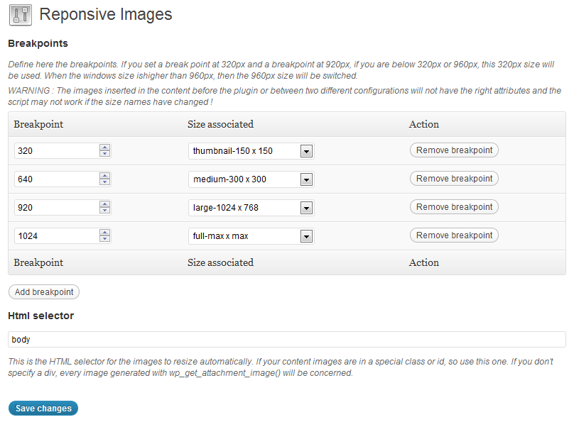 WordPress Image Optimization-Simple Responsive Images