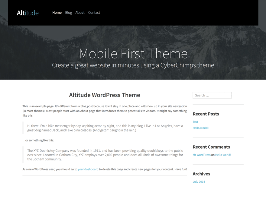 wordpress themes for effective content marketing - altitude lite