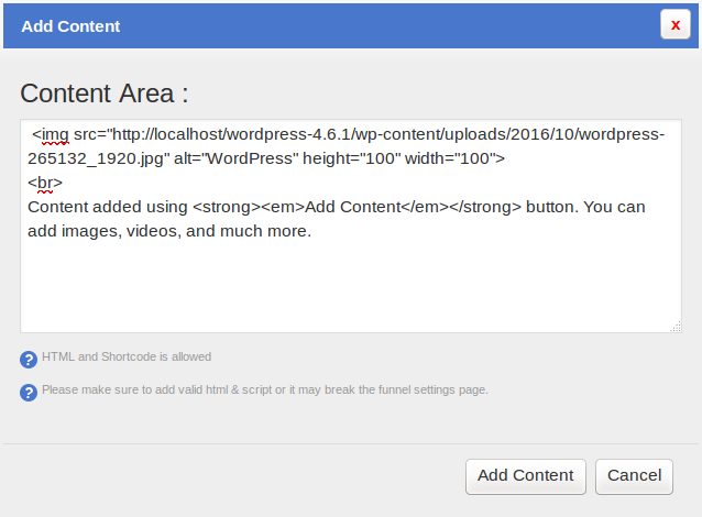 SurveyFunnel - Add Funnel - Design tab - Add Content