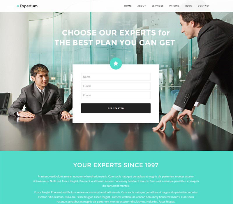 Landing Page WordPress Themes | Expertum