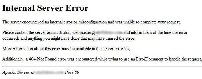 Internal Server Error