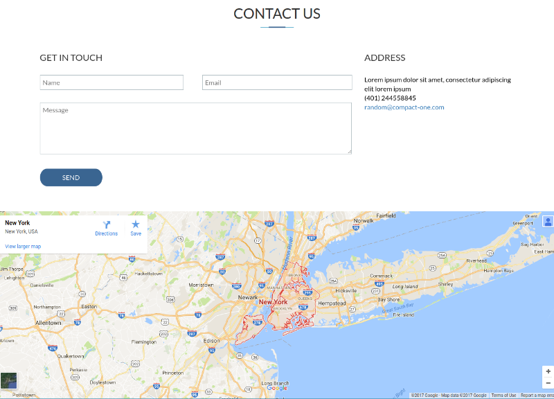 Contact Us section