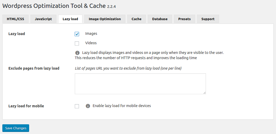 WOT Cache Plugin lazy load