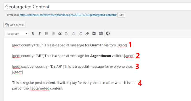 Geotargeted content