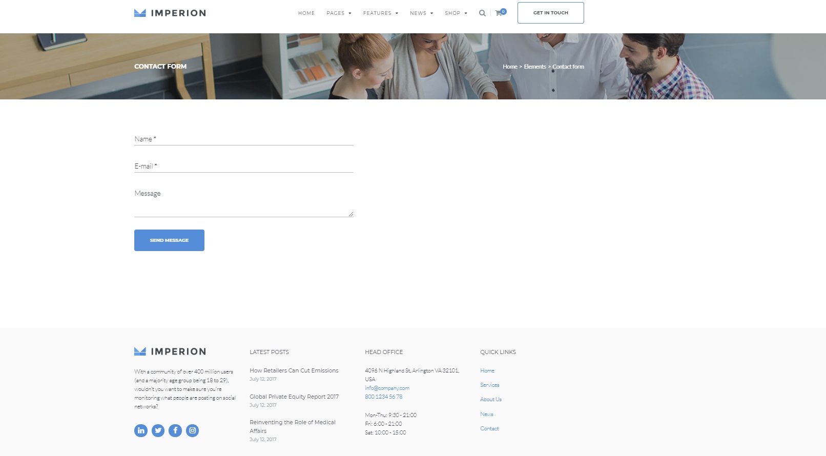 contact page