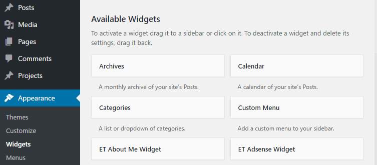 customize WordPress sidebar 