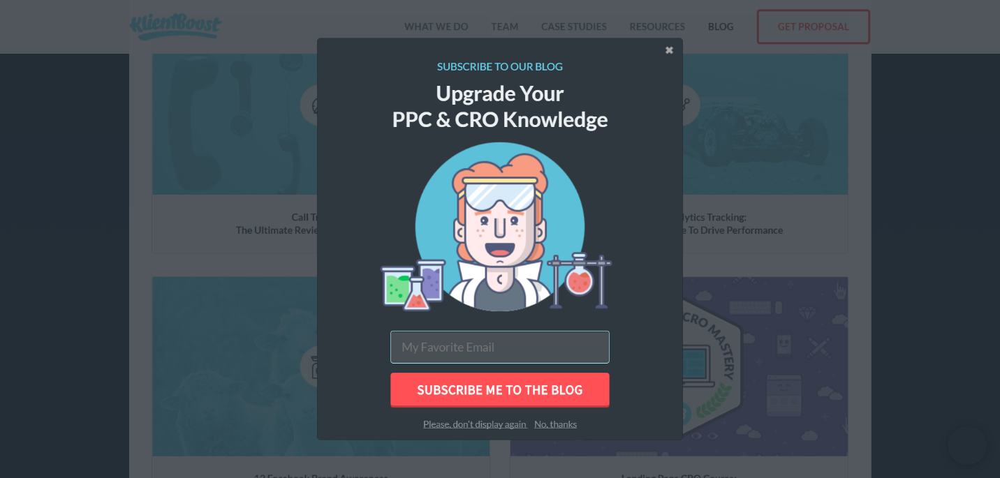 WordPress popups