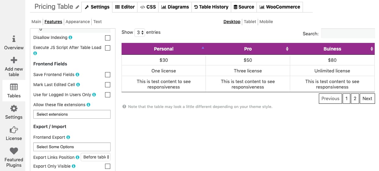 Front-end Editing