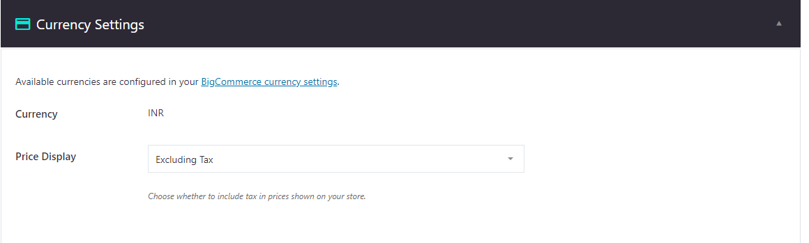 currency setting