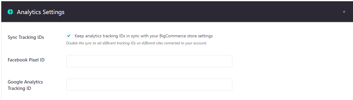 Analytics settings
