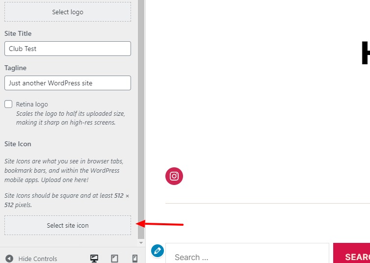 Select Site Icon
