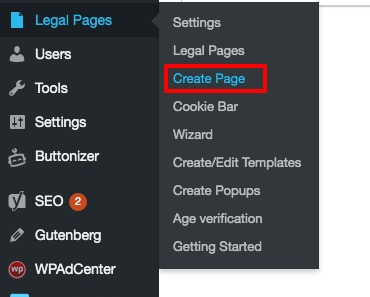 Click on Create Page