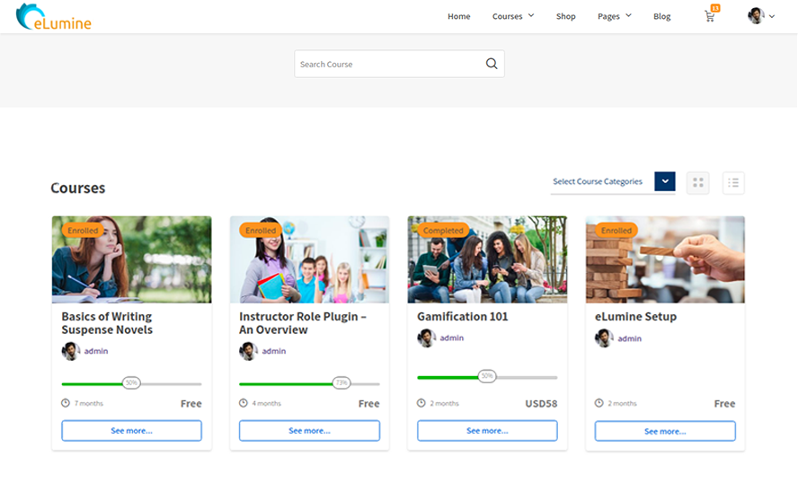 eLumine: LMS theme