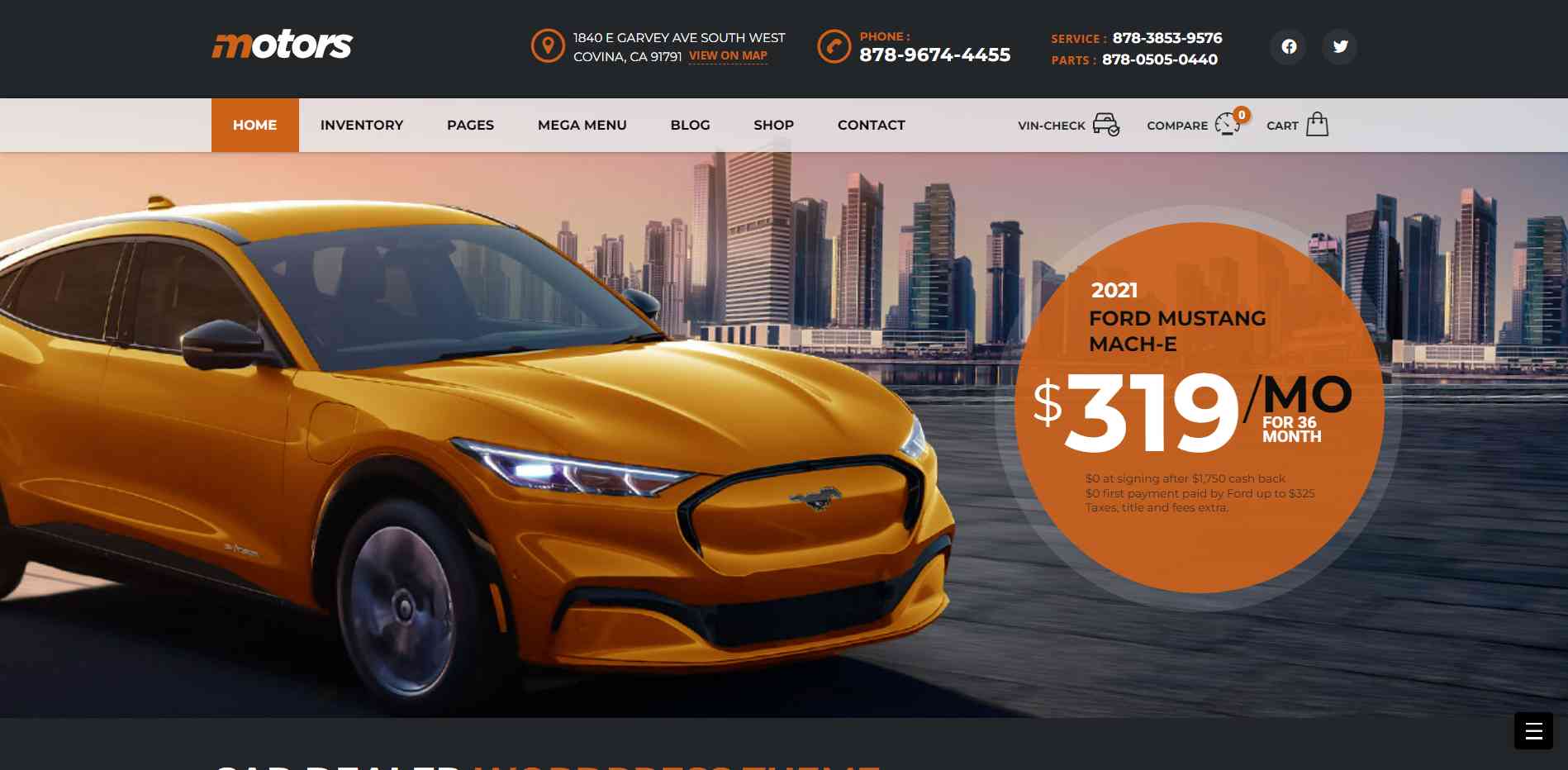 Motors - Car Dealer, Listing Wordpress Theme