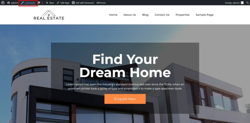 real estate template customize