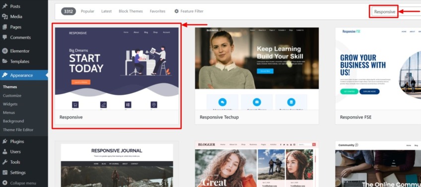 responsive search