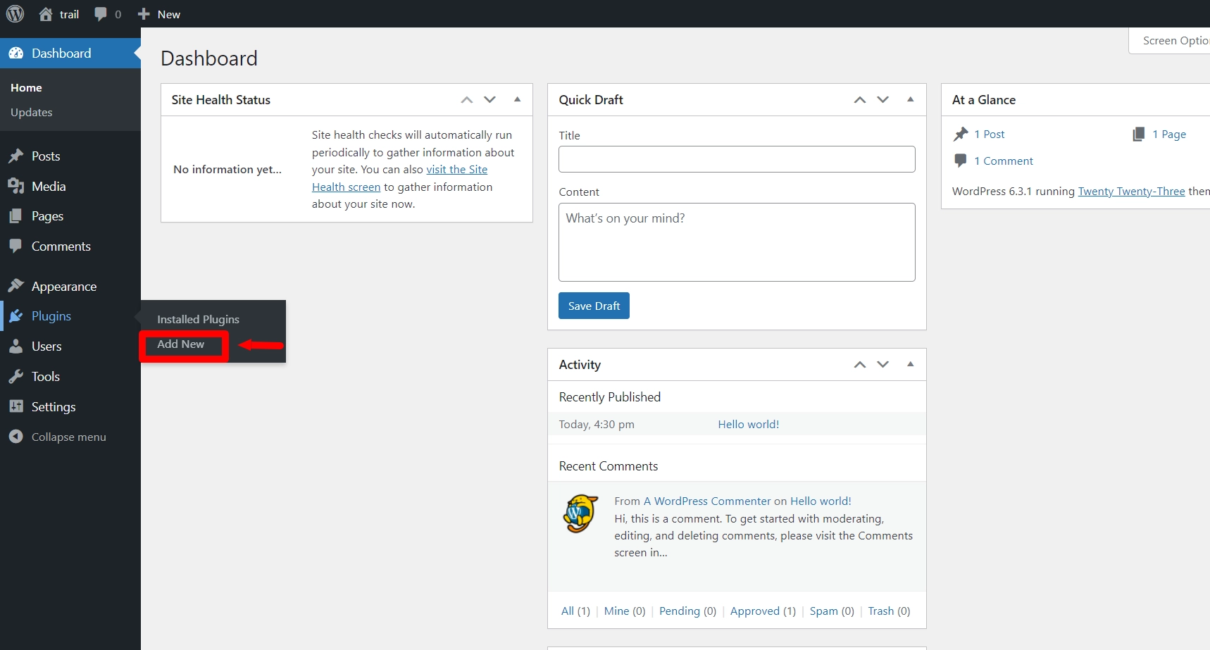 Installation of WP legal pages Plugin 