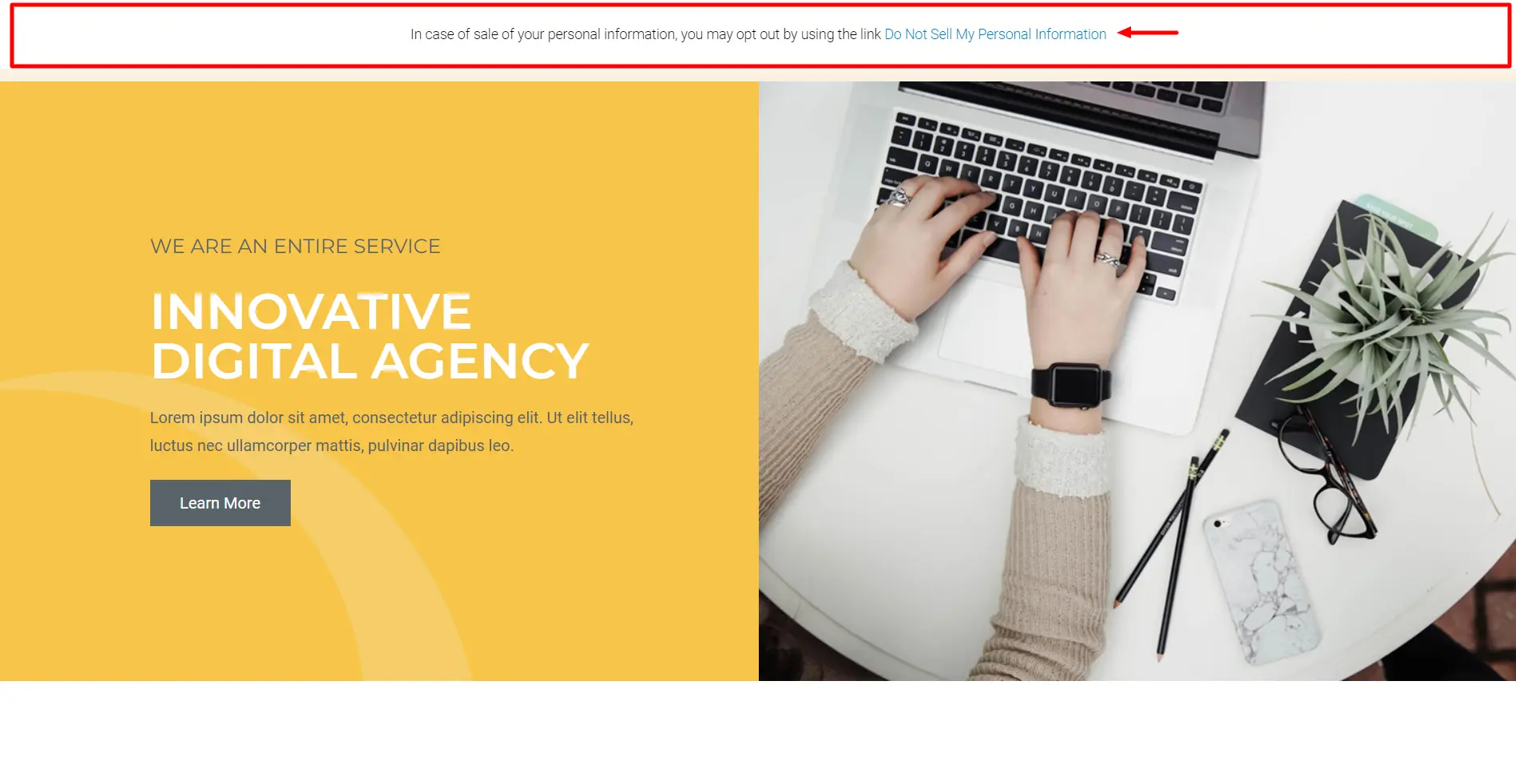 Updated cookie consent banner