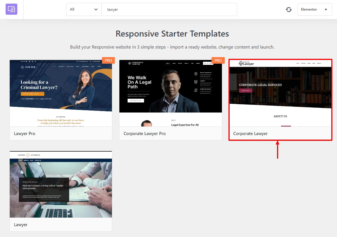 Choose Corporate lawyer template