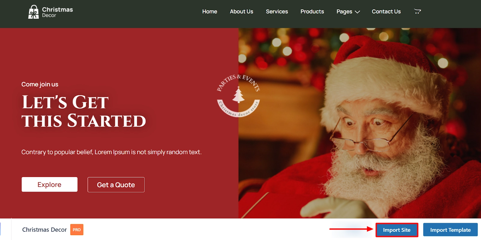 Import site