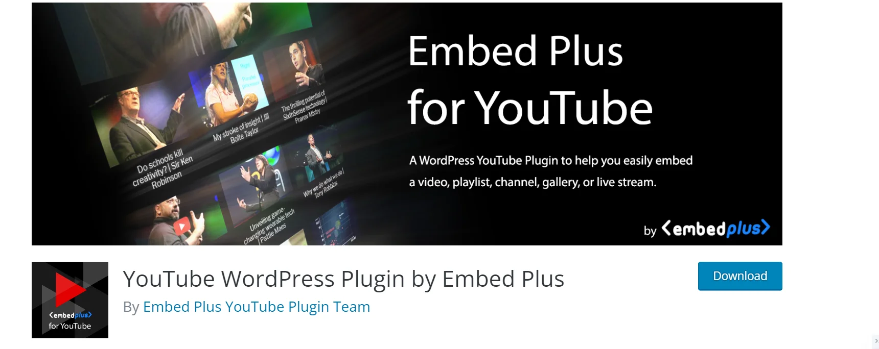 Embed Plus for YouTube