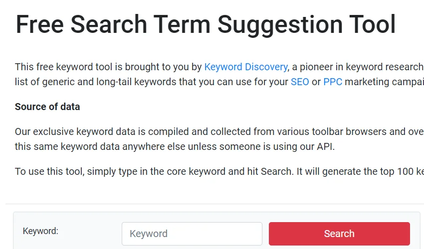 Keyword discvery