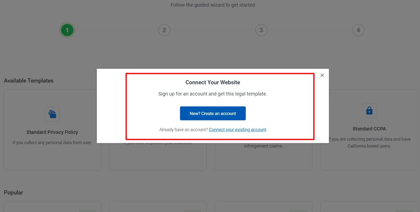 Connecting account
